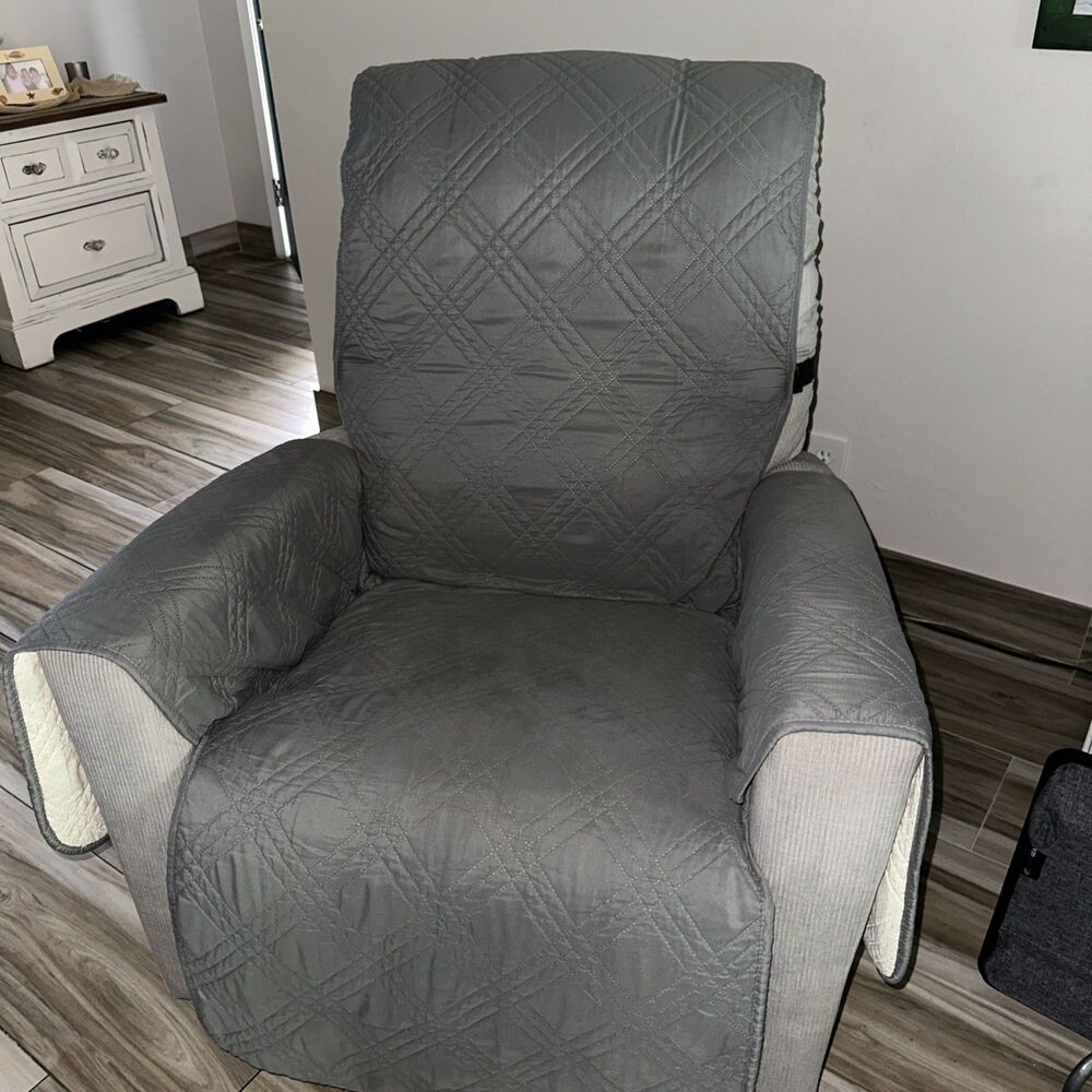 100% waterproof non-slip recliner cover, elastic strap, home decor protection
